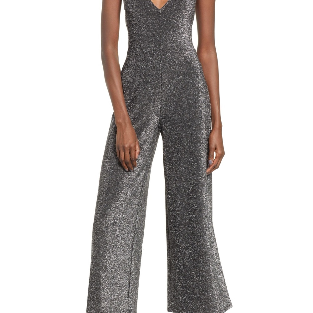 nordstrom leith metallic sparkly jumpsuit